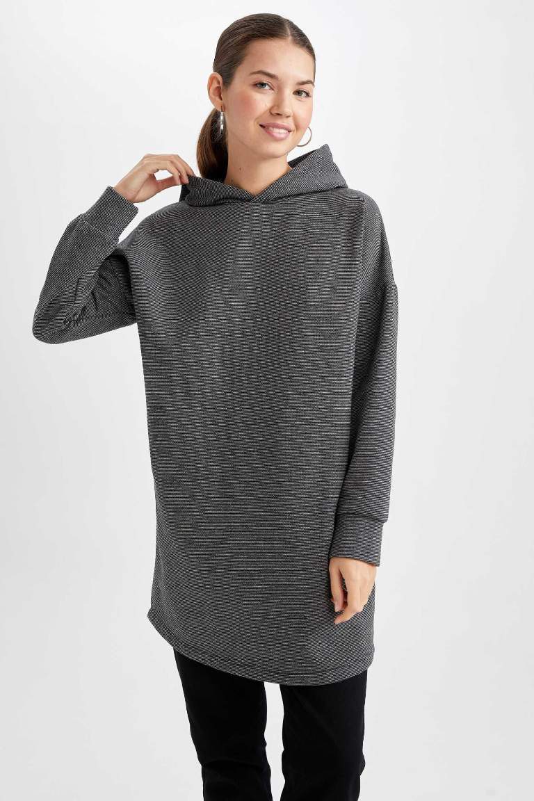 Regular Fit Sweatshirt Fabric Long Sleeve Tunic