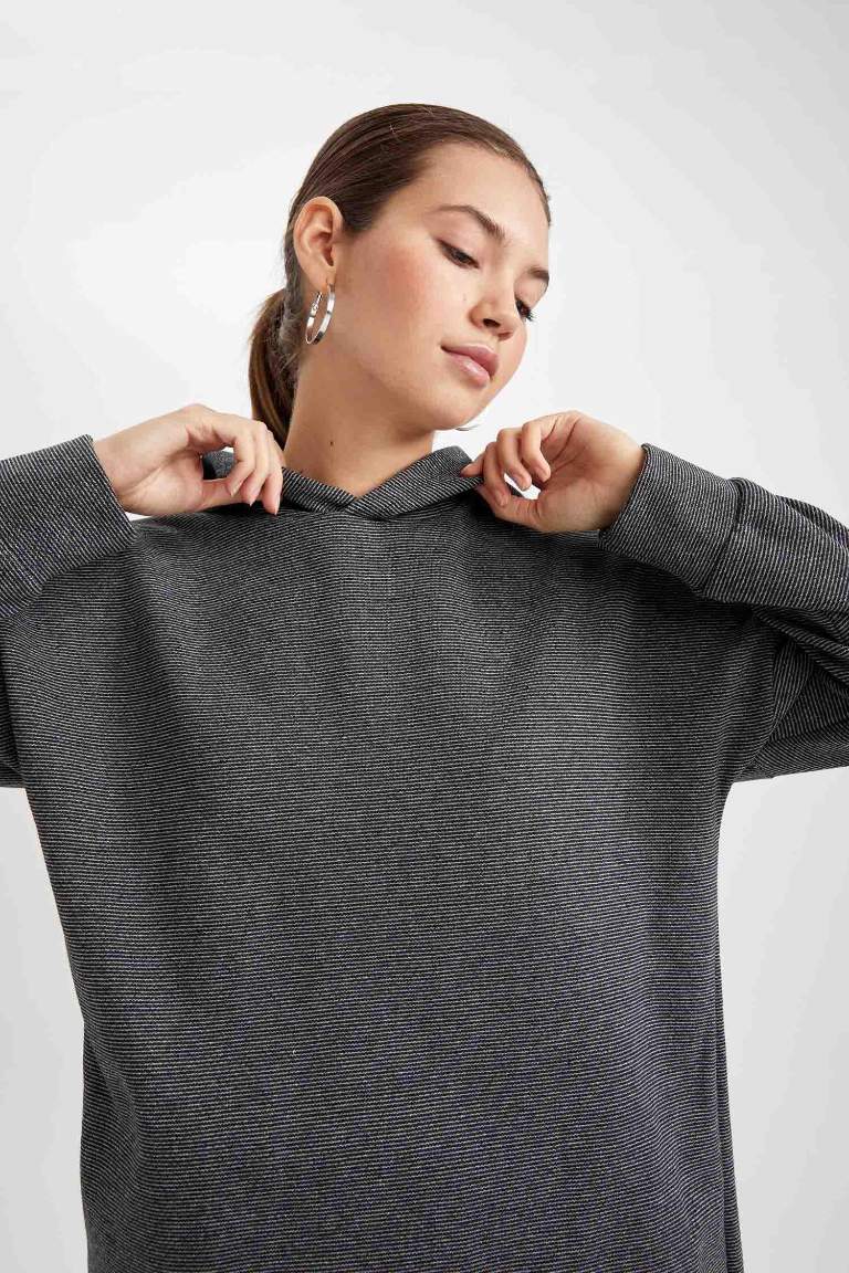 Regular Fit Sweatshirt Fabric Long Sleeve Tunic