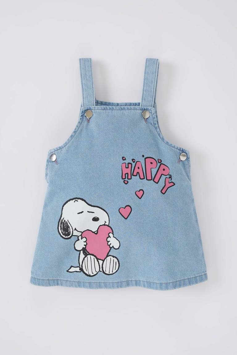 Kız Bebek Snoopy Jean Salopet Elbise