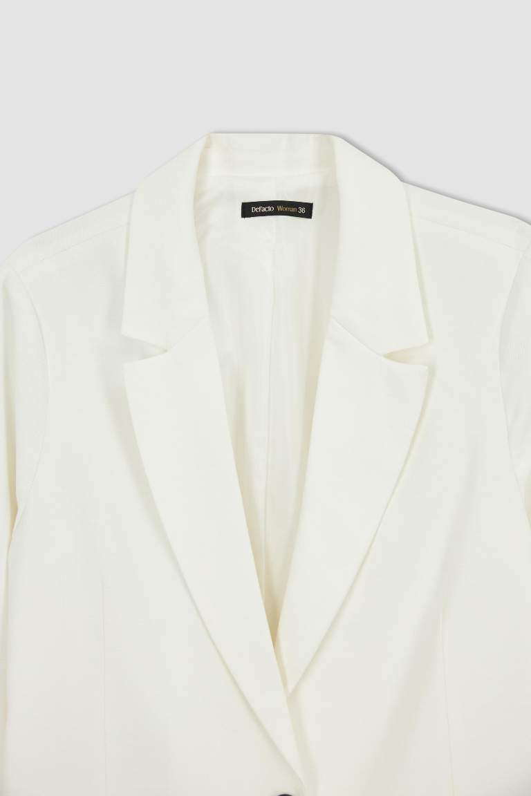 Loose Fit Kruvaze Yaka Düğmeli Blazer Ceket