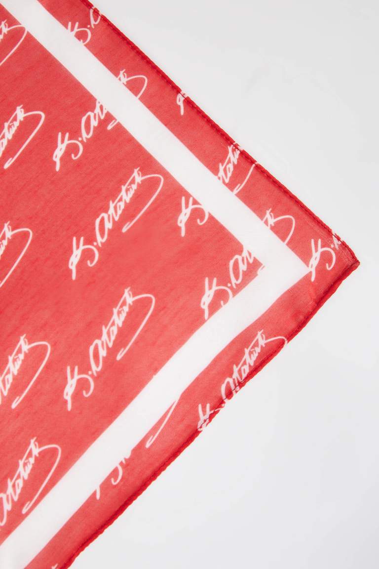 Erkek Çocuk Atatürk İmzalı Saten Bandana