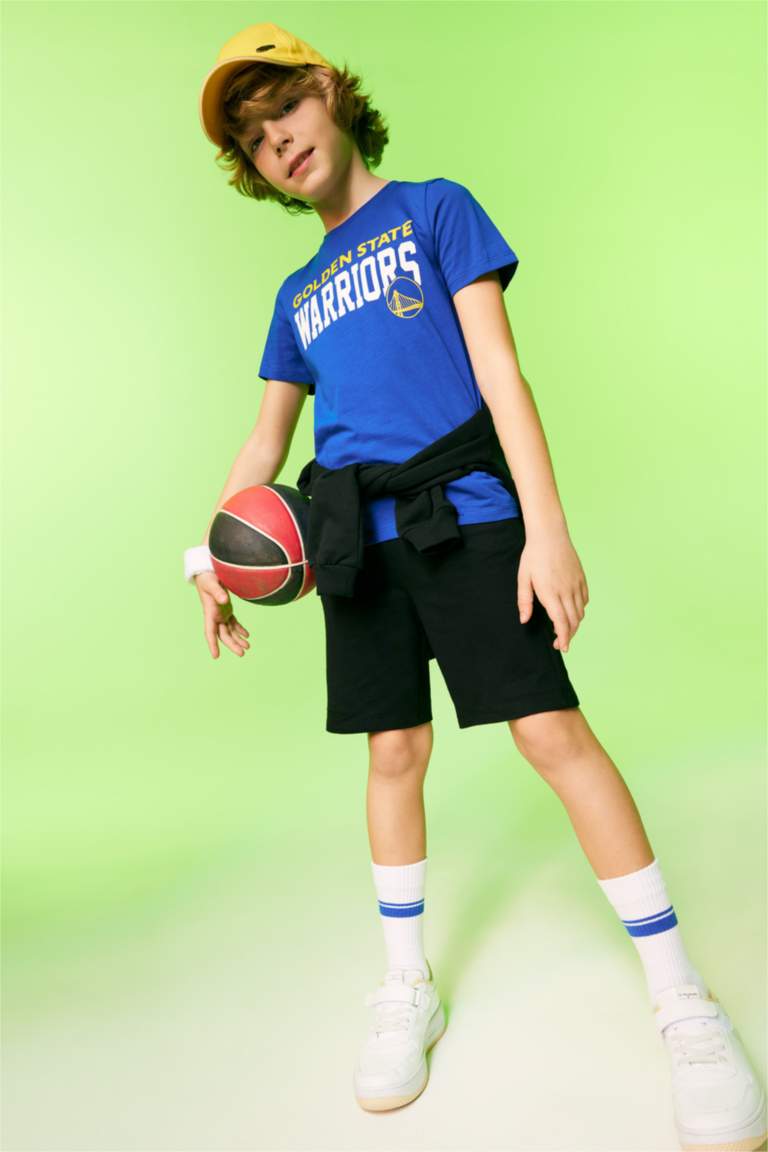 Boys NBA Golden State Warriors Licensed Regular Fit Crew Neck Short Sleeved T-Shirt