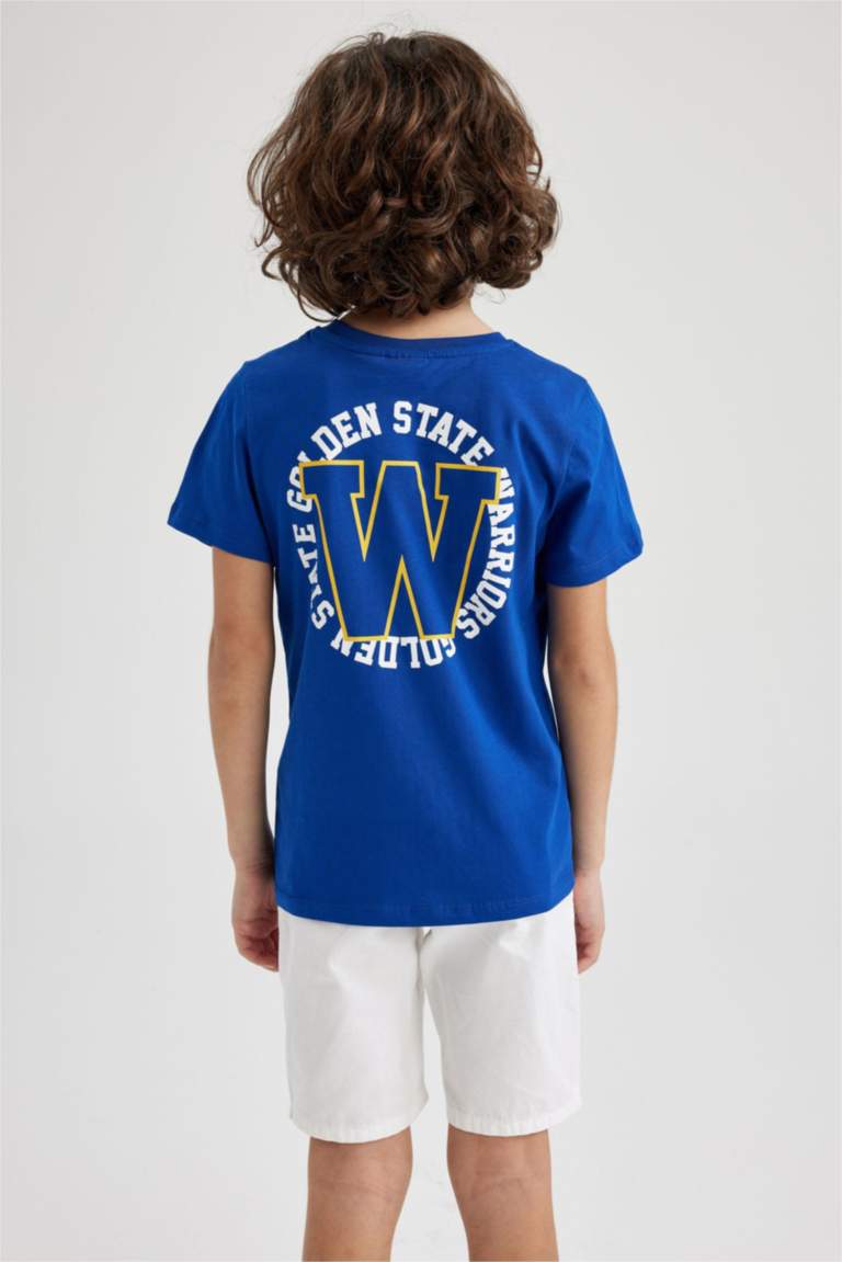 Boys NBA Golden State Warriors Licensed Regular Fit Crew Neck Short Sleeved T-Shirt