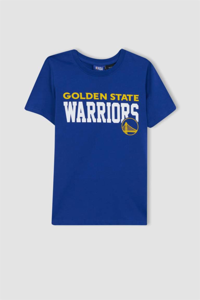 Boys NBA Golden State Warriors Licensed Regular Fit Crew Neck Short Sleeved T-Shirt