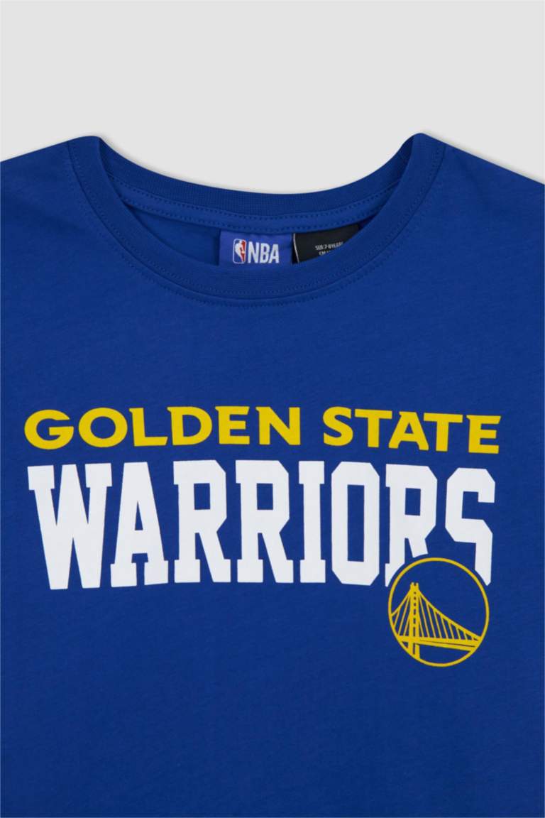 Boys NBA Golden State Warriors Licensed Regular Fit Crew Neck Short Sleeved T-Shirt