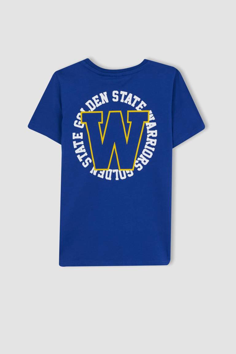 Boys NBA Golden State Warriors Licensed Regular Fit Crew Neck Short Sleeved T-Shirt