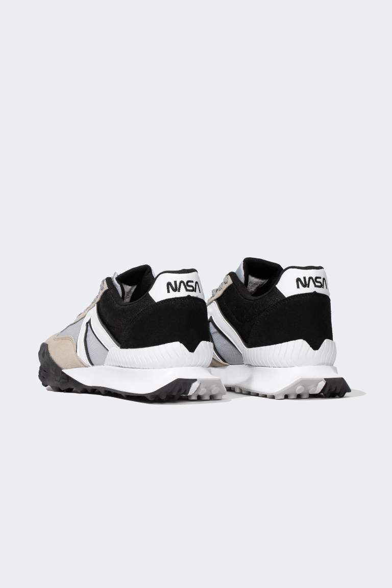 Erkek NASA Kalın Taban Bağcıklı Suni Deri Sneaker