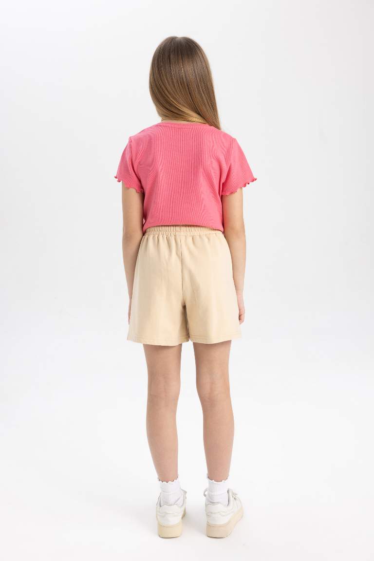 Girl with Pockets and Woven Label Shorts