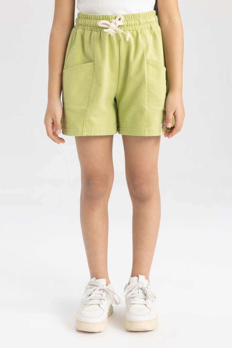 Girl Shorts with Pockets and Woven Label