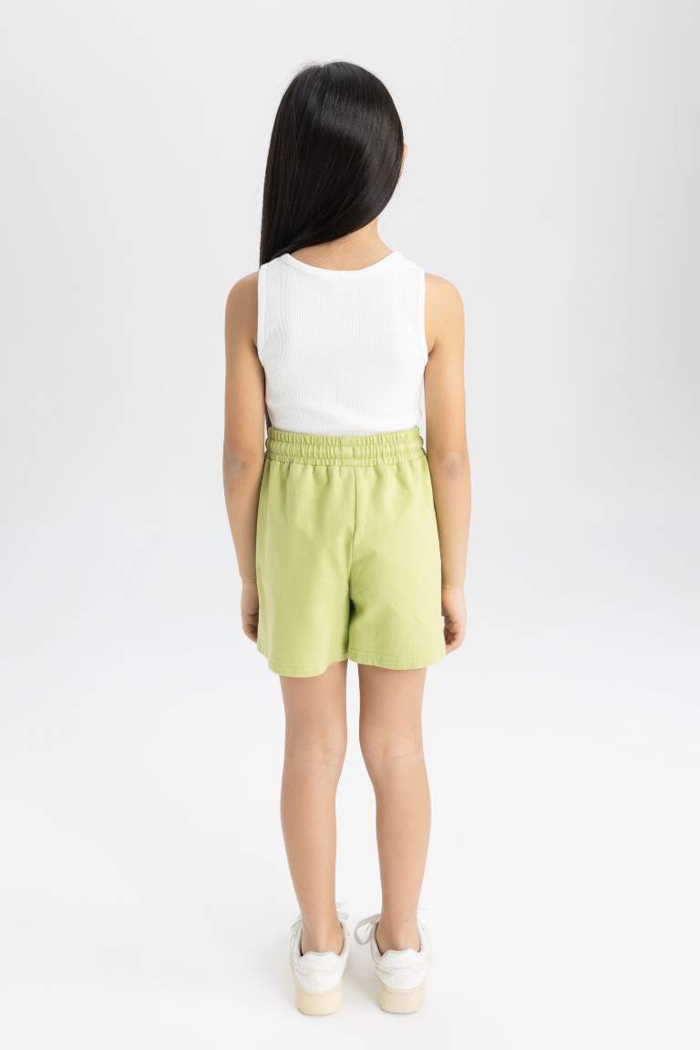 Girl Shorts with Pockets and Woven Label