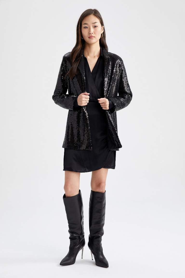 Loose Fit Ceket Yaka Blazer Ceket