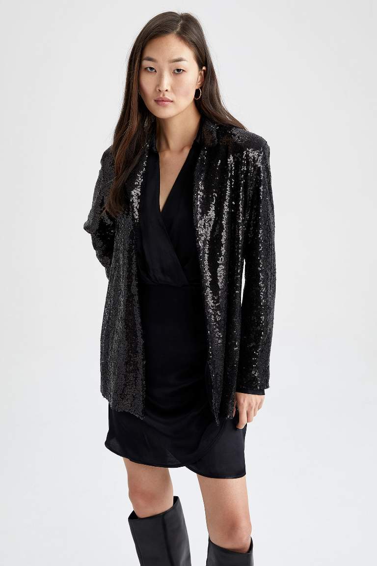 Loose Fit Ceket Yaka Blazer Ceket