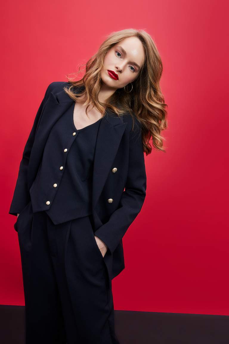 Slim Fit Blazer Yelek