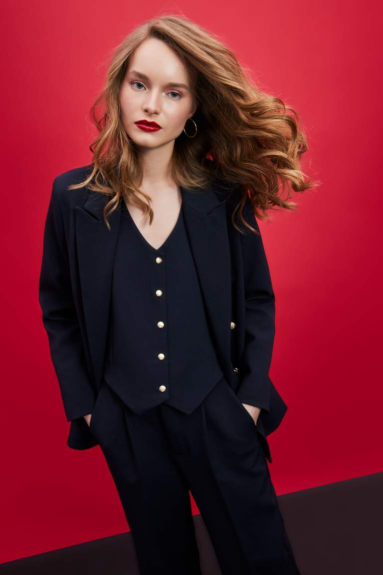 Slim Fit Blazer Yelek