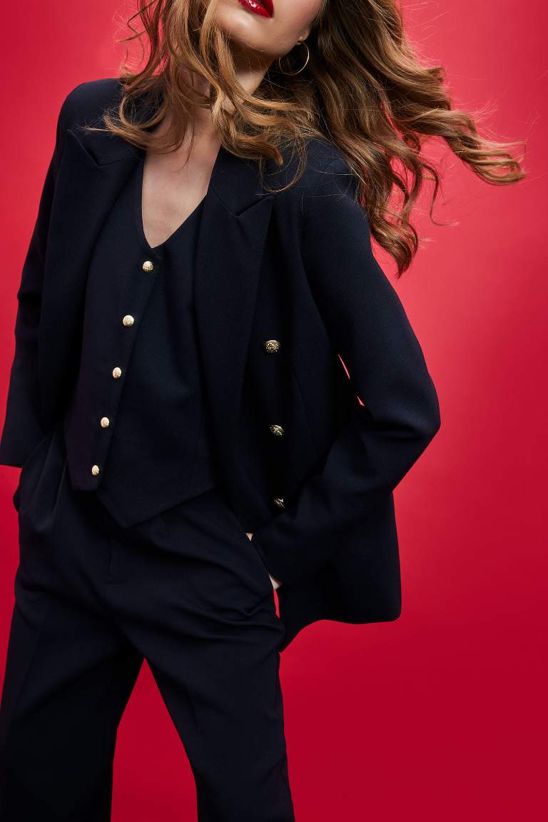 Slim Fit Blazer Yelek
