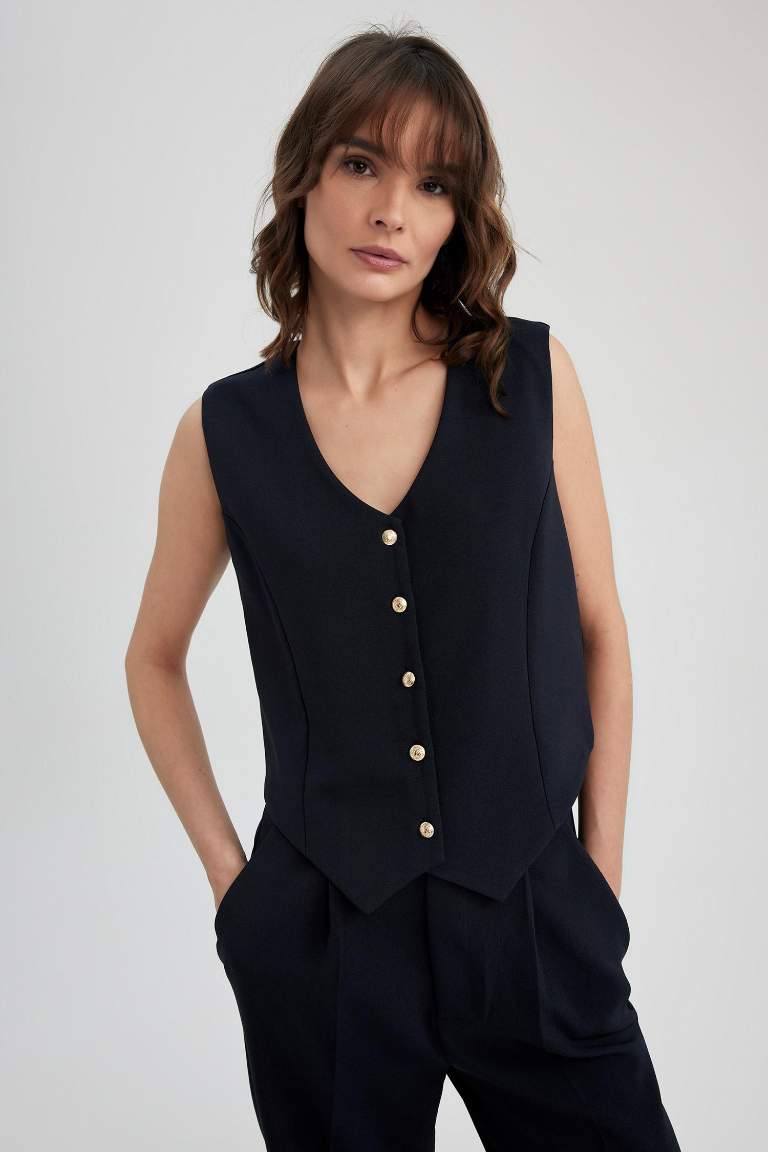 Slim Fit Blazer Yelek