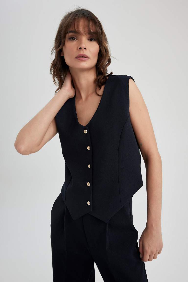Slim Fit Blazer Yelek