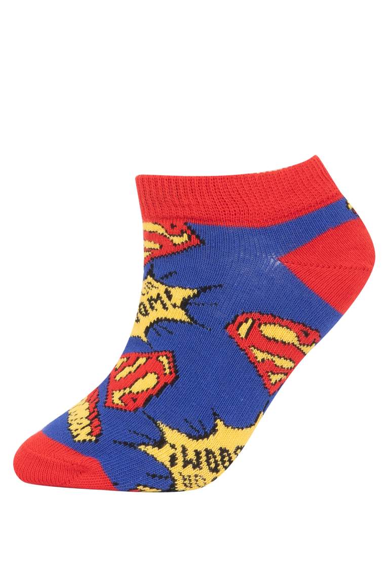Erkek Çocuk Superman 3'lü Pamuklu Patik Çorap
