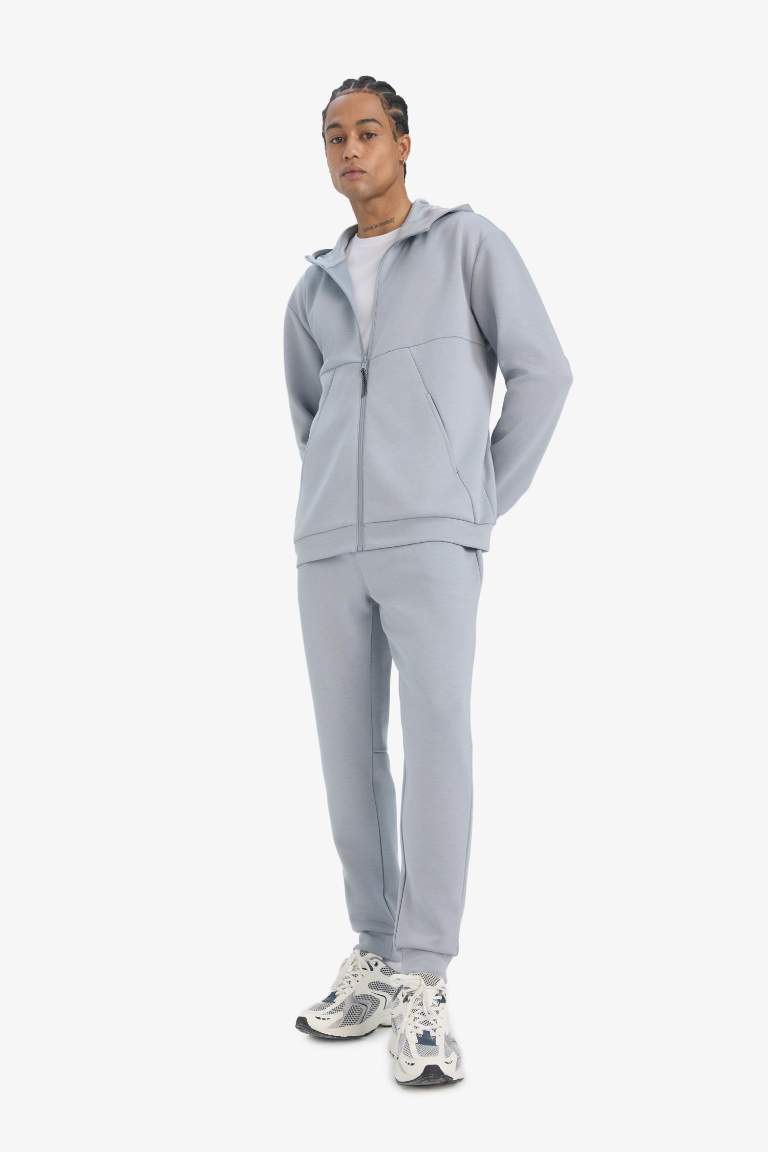 DeFactoFit Slim Fit Dar Kesim Standart Paça Skuba Dalgıç Kumaş Jogger Eşofman Altı