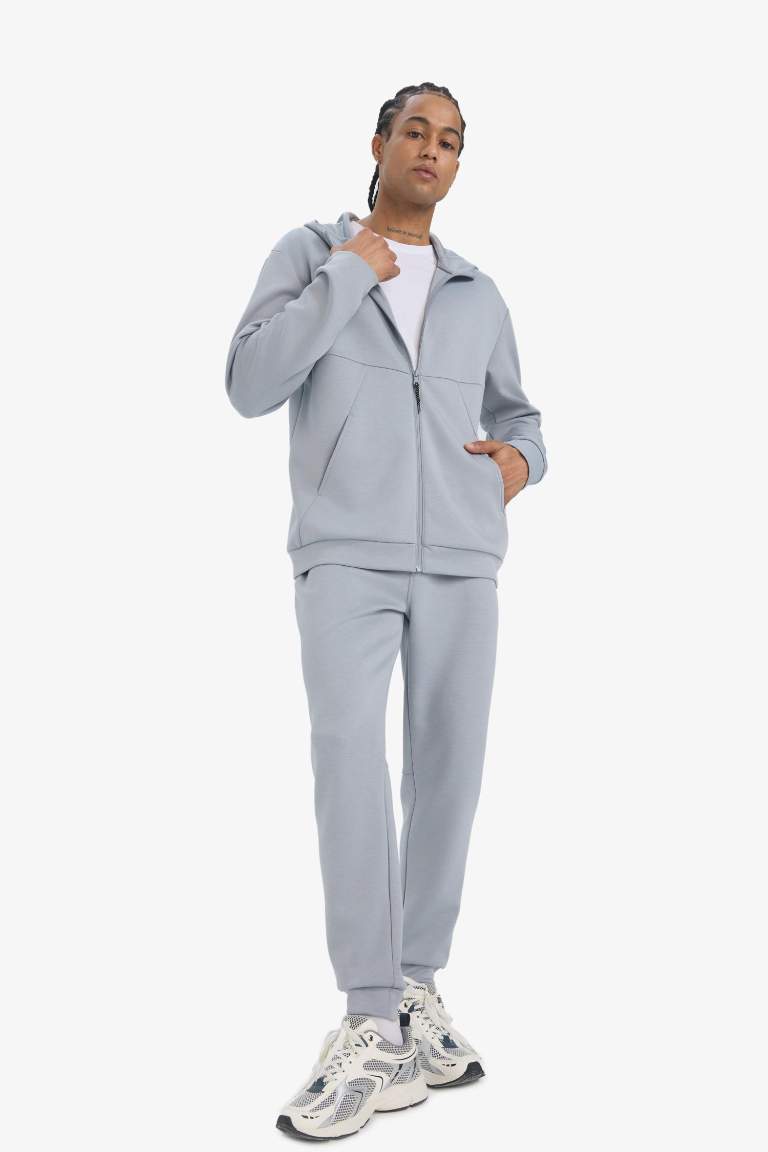 DeFactoFit Slim Fit Dar Kesim Standart Paça Skuba Dalgıç Kumaş Jogger Eşofman Altı