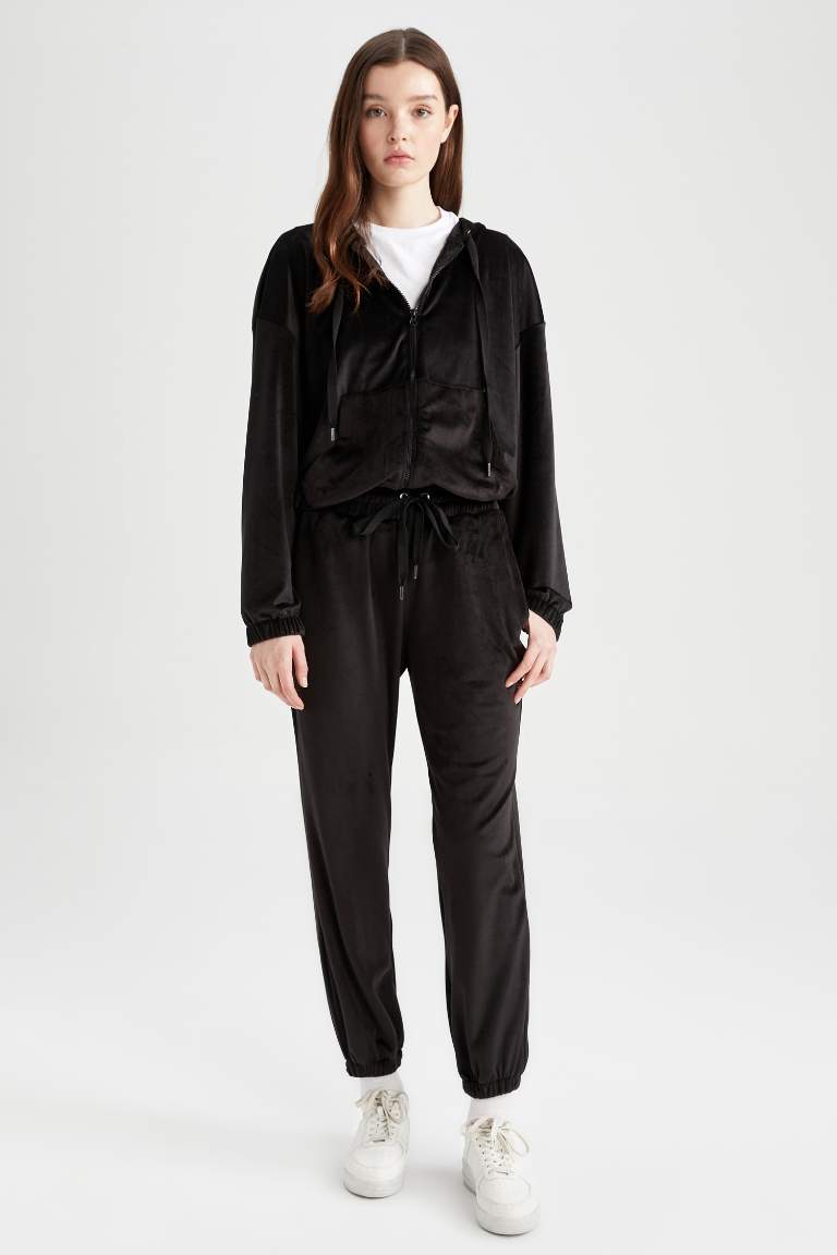 Regular Fit Basic Velvet Sweatpants