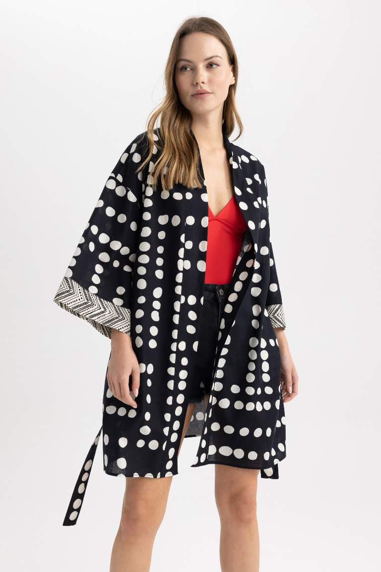 Fall in Love Regular Fit Polka Dot Cotton Beach Dress