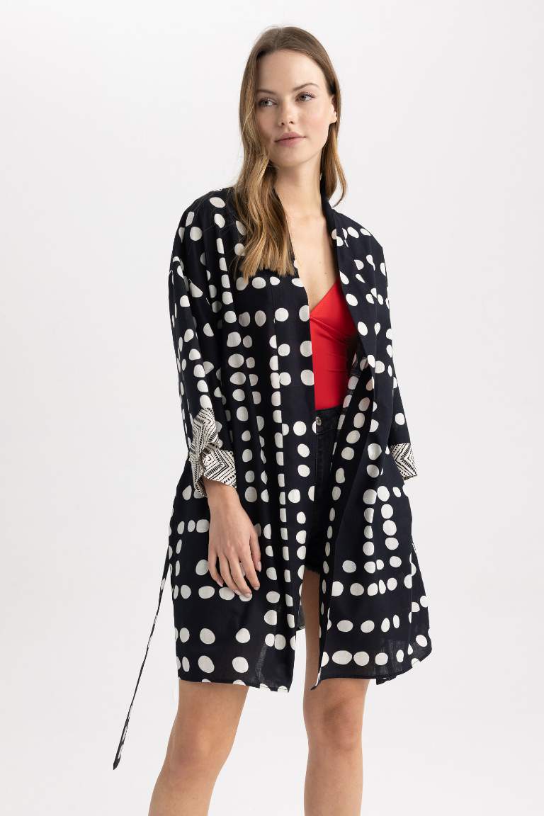 Fall in Love Regular Fit Polka Dot Cotton Beach Dress