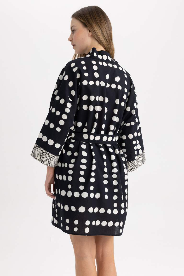 Fall in Love Regular Fit Polka Dot Cotton Beach Dress