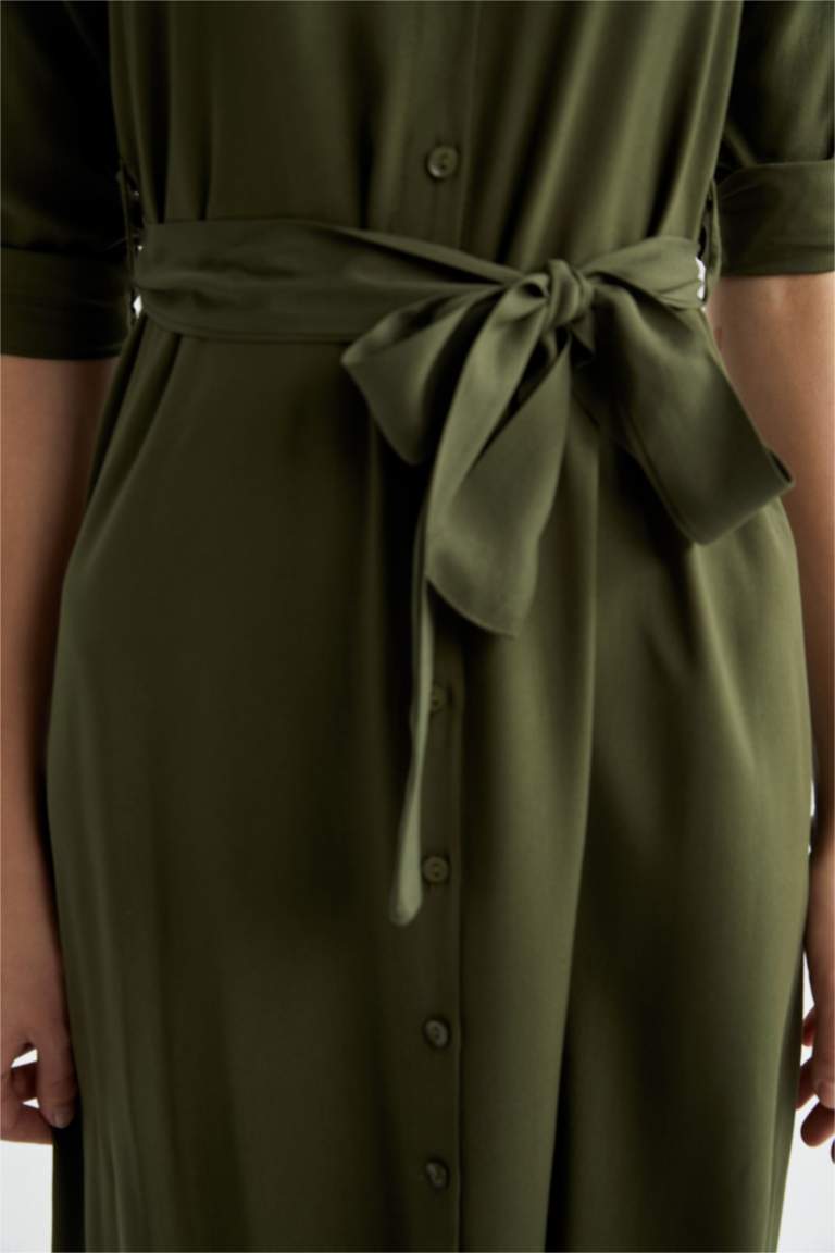 فستان كم طويل فيسكوز