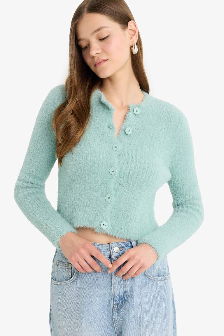 Coool Slim Fit Dar Kesim Bisiklet Yaka Triko Hırka