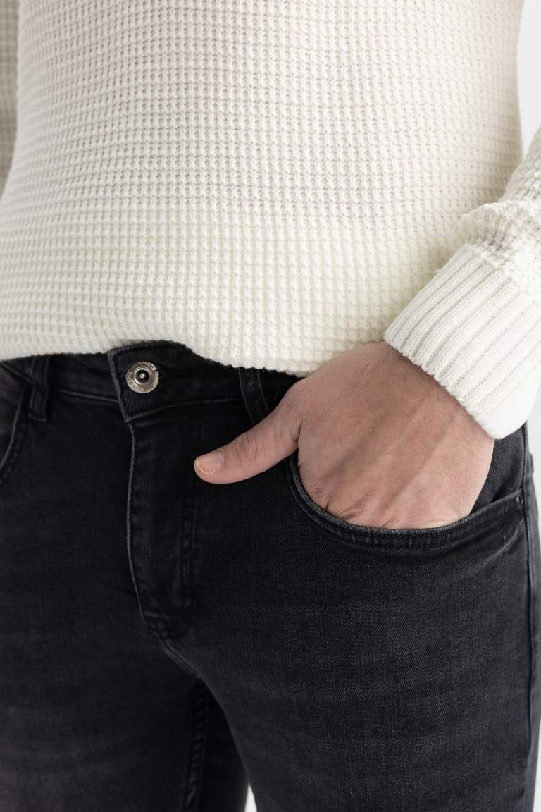 Slim Comfort Fit Normal Bel Dar Paça Jean Pantolon