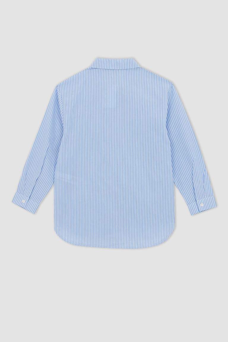 Kız Çocuk Oversize Poplin Uzun Kollu Gömlek
