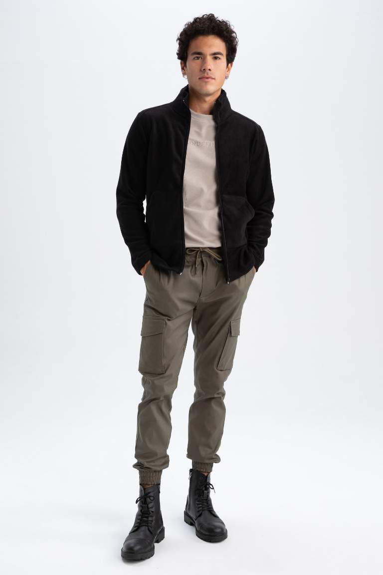 Regular Fit Polar Dik Yaka Fermuarlı Sweatshirt