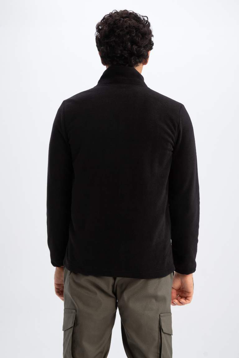 Regular Fit Polar Dik Yaka Fermuarlı Sweatshirt