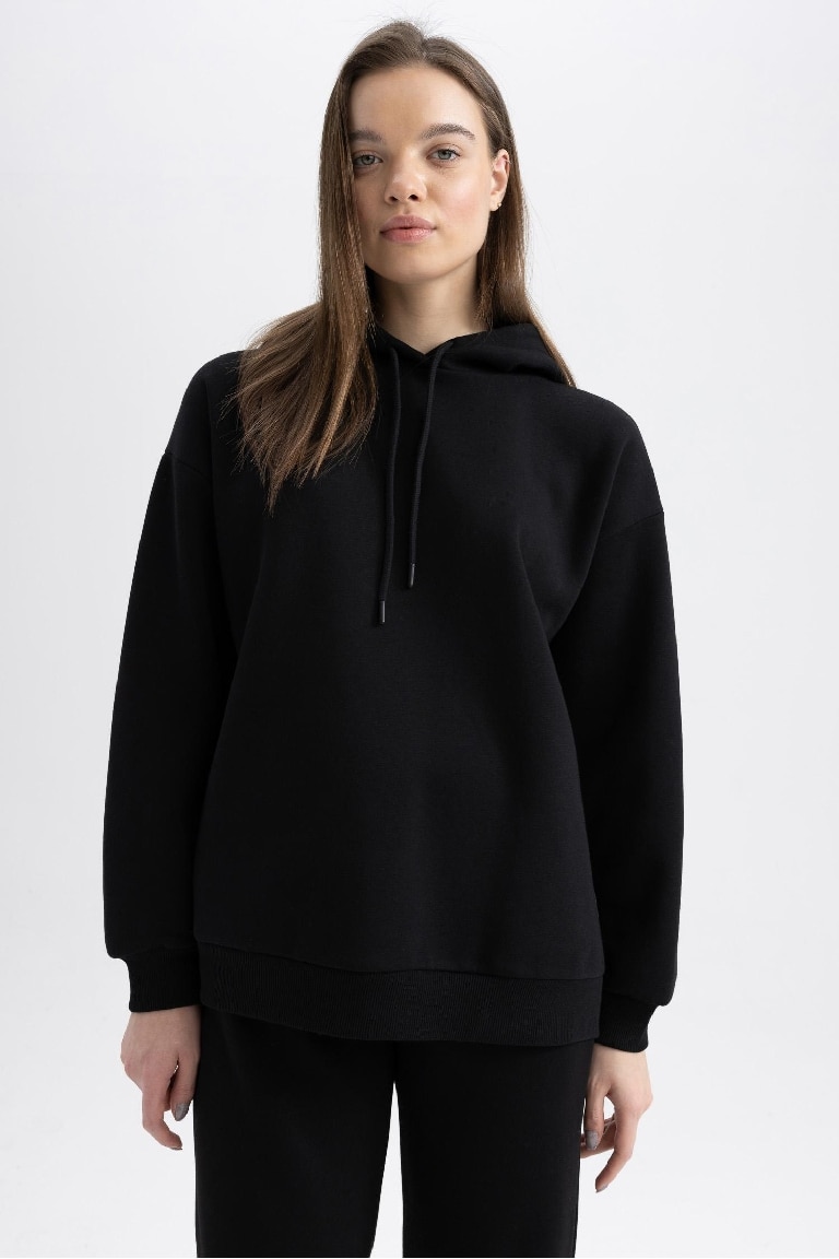 DeFactoFit Oversize Fit Hooded Sports Sweatshirt