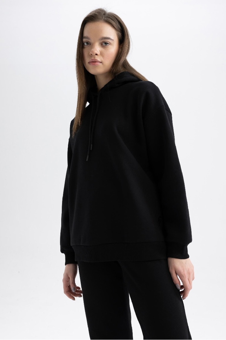 DeFactoFit Oversize Fit Hooded Sports Sweatshirt