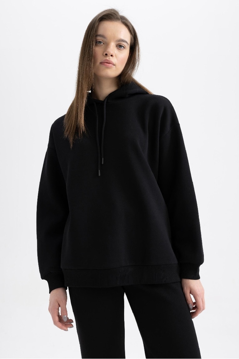 DeFactoFit Oversize Fit Hooded Sports Sweatshirt