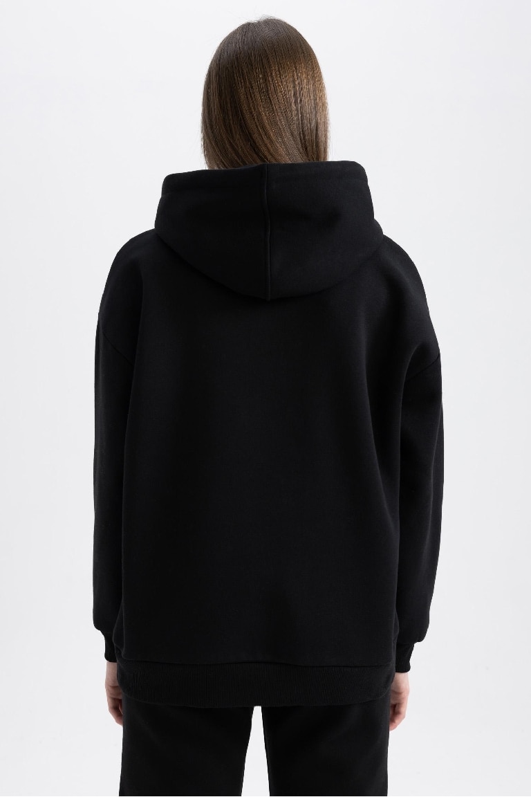 DeFactoFit Oversize Fit Hooded Sports Sweatshirt