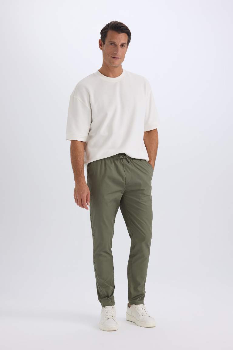 jogger Super Skinny Hem Gabardine Trousers