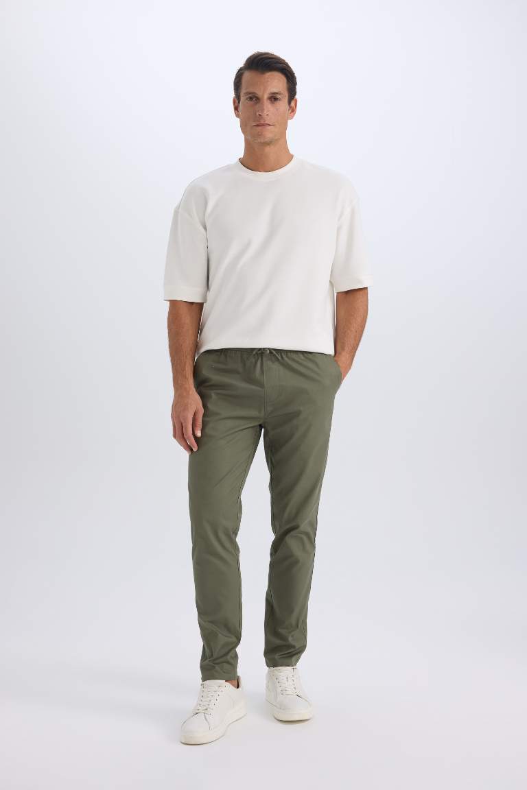 jogger Super Skinny Hem Gabardine Trousers