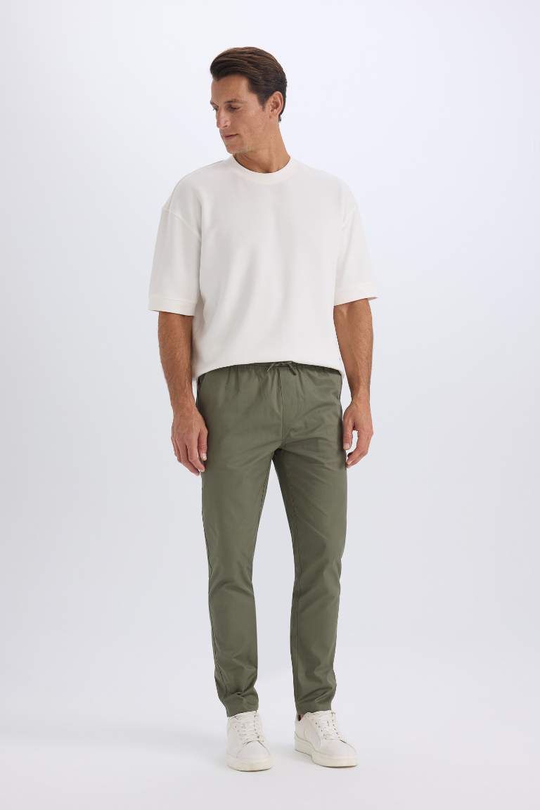 jogger Super Skinny Hem Gabardine Trousers