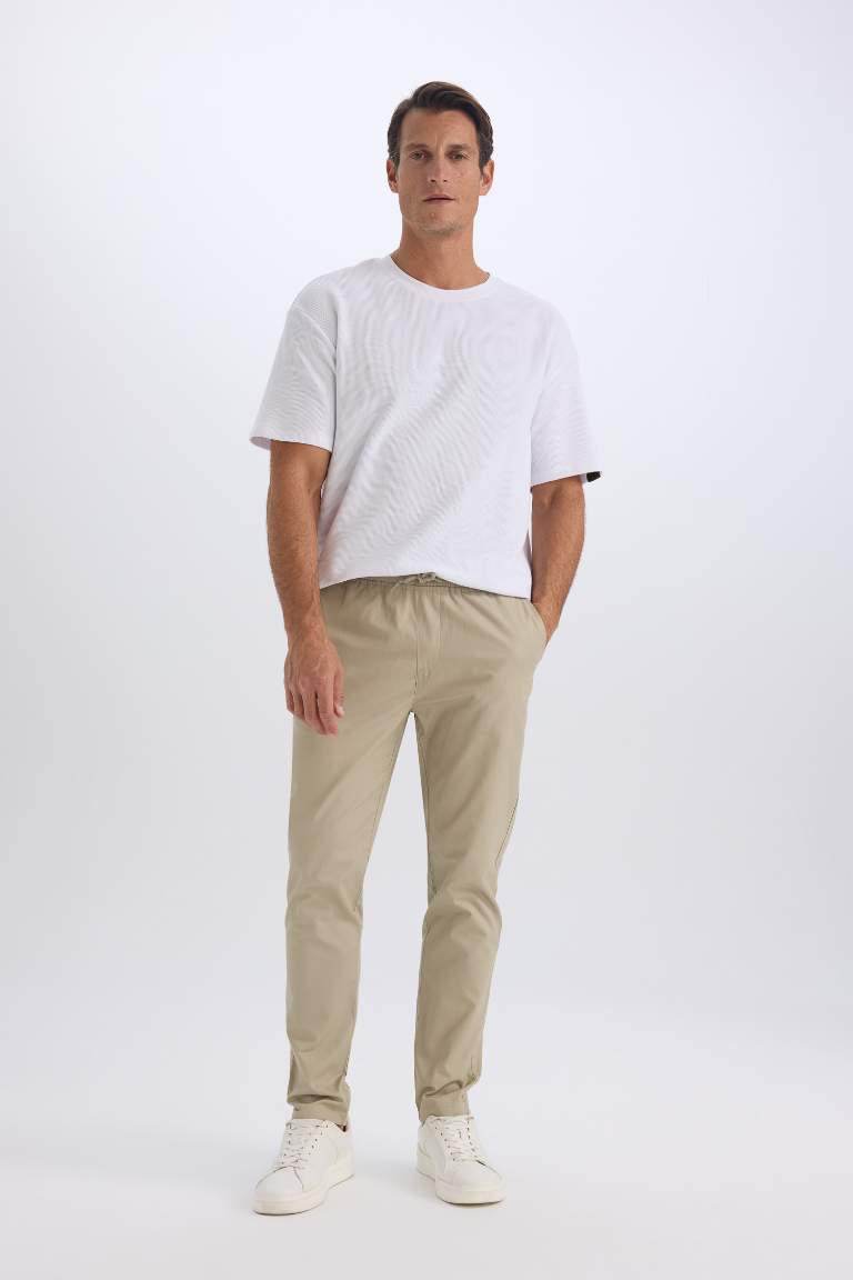 jogger Super Skinny Hem Gabardine Trousers