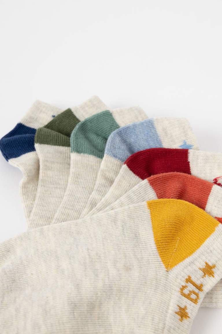 Boy 7 Pack Cotton Booties Socks