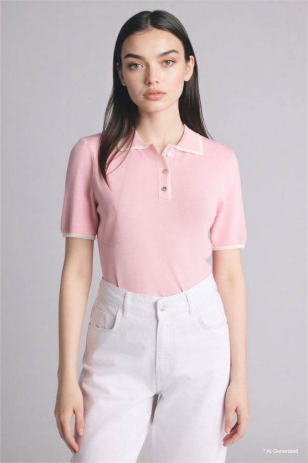 Fitted Triko Polo Tişört