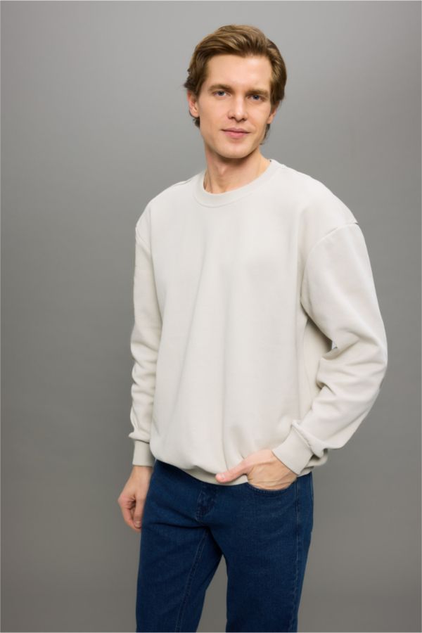 Pamuklu Boxy Fıt Pike Sweatshirt