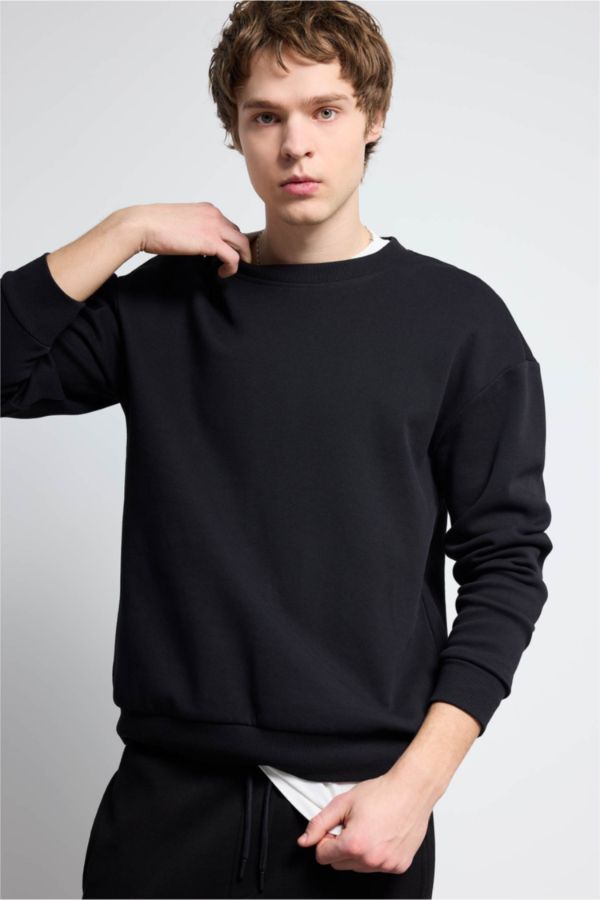 Pamuklu Boxy Fıt Pike Sweatshirt