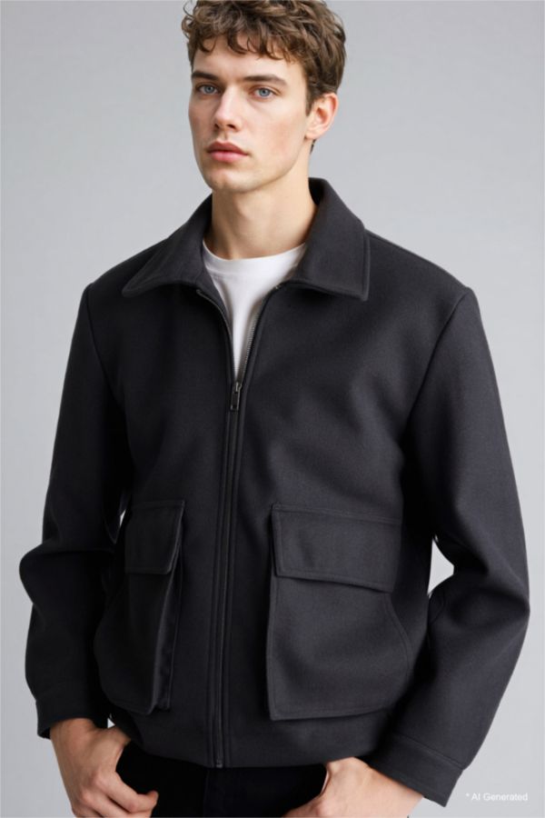 Regular Fit Kaşe Mont