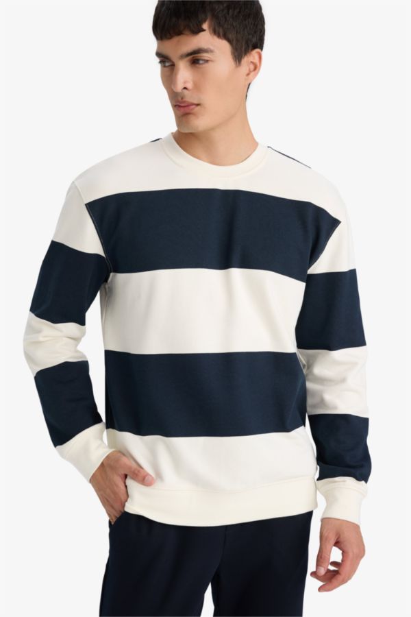 %100 Pamuk Regular Fıt Bisiklet Yaka Sweatshirt