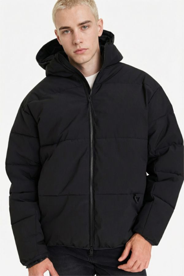 Regular Fit Kapüşonlu Şişme Mont
