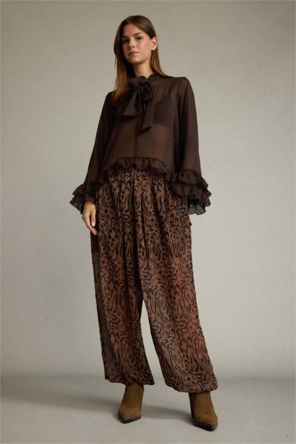 Relaxed Fit Şifon Pantolon